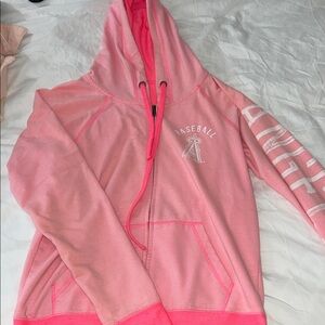 Angels Baseball MLB Women's Pink Baseball Hoodie
